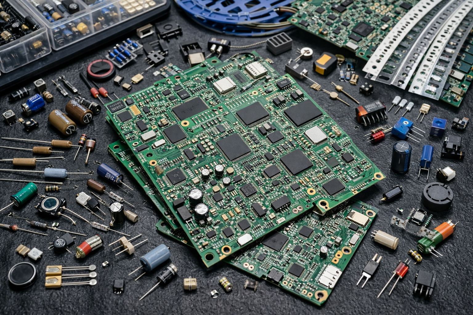 Electronic components and PCB assembly materials