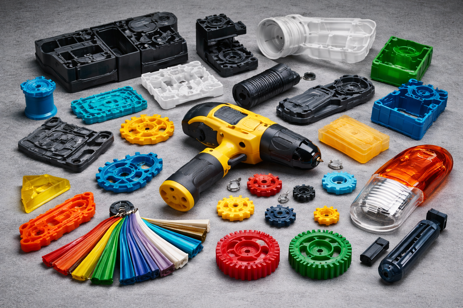 Plastic molding materials and polymer samples